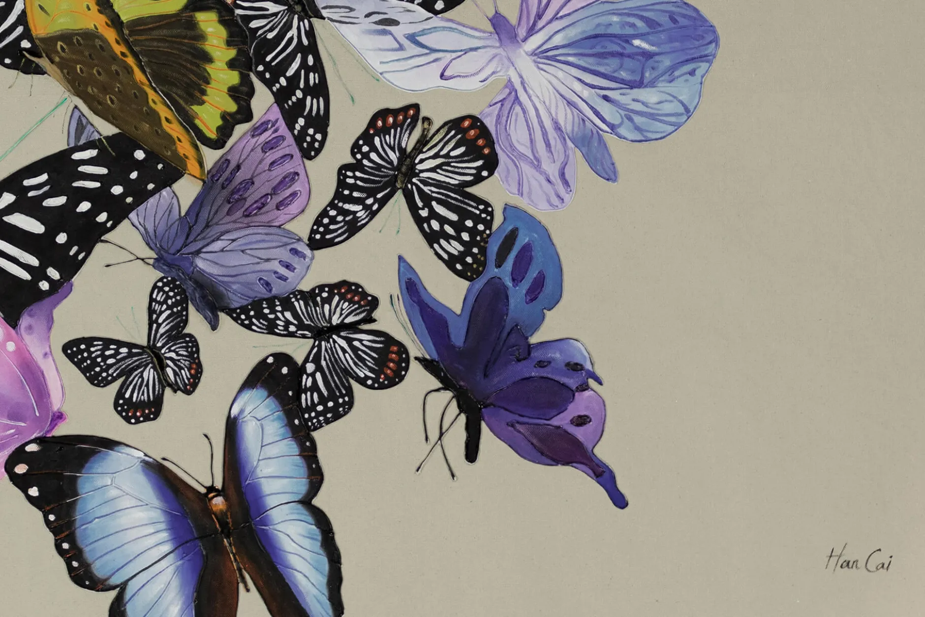 XXL Öl Gemälde 'Fairytale Butterflies' | Handgemaltes Unikat
