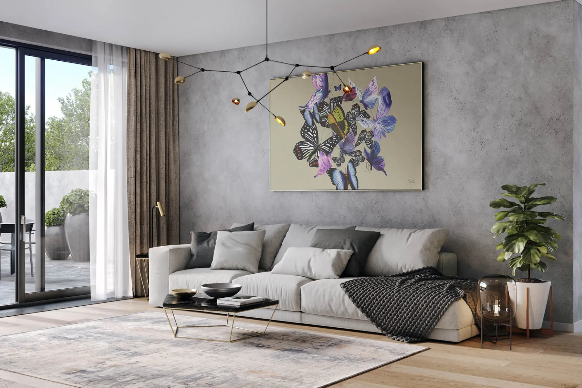 XXL Öl Gemälde 'Fairytale Butterflies' | Handgemaltes Unikat