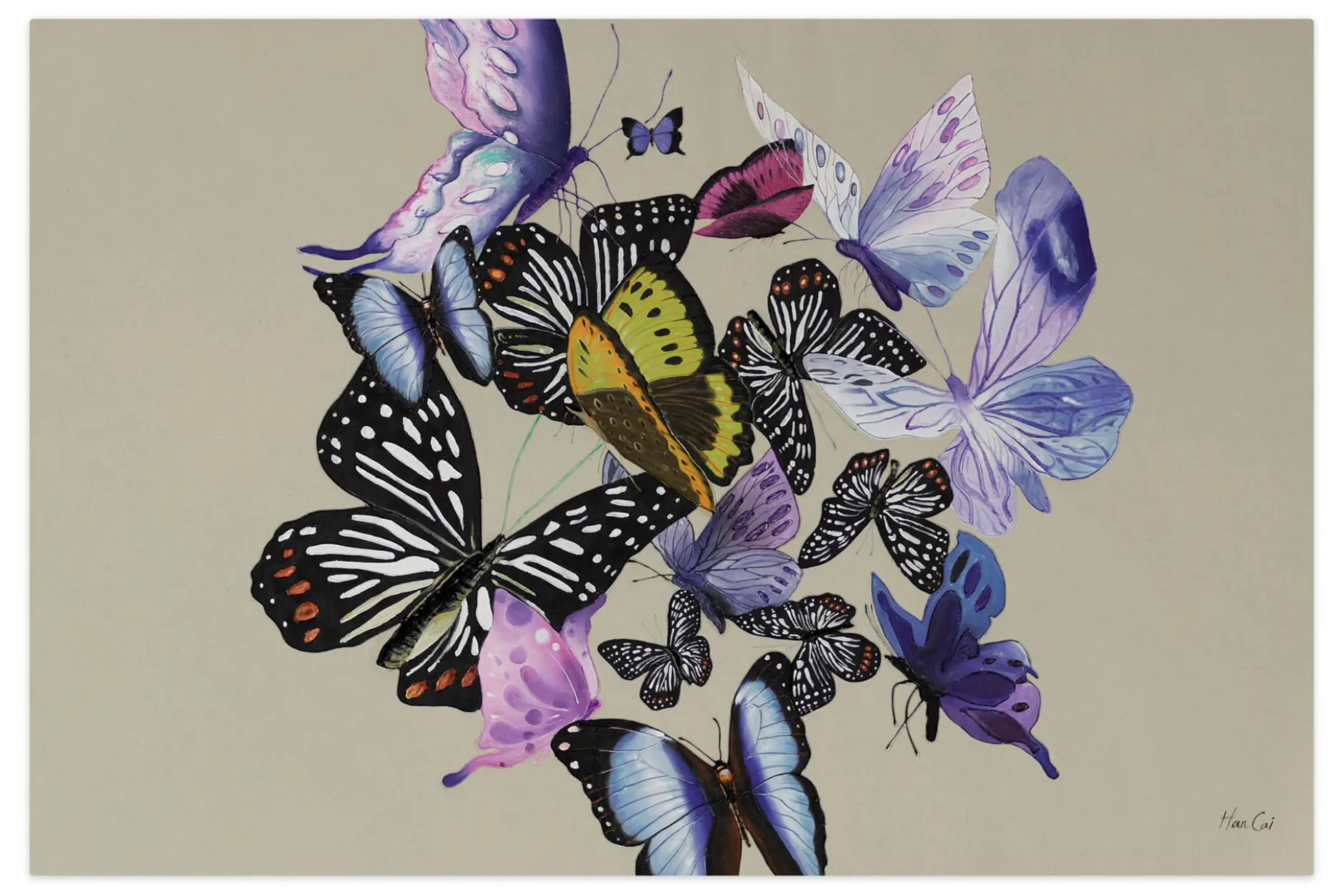 XXL Öl Gemälde 'Fairytale Butterflies' | Handgemaltes Unikat