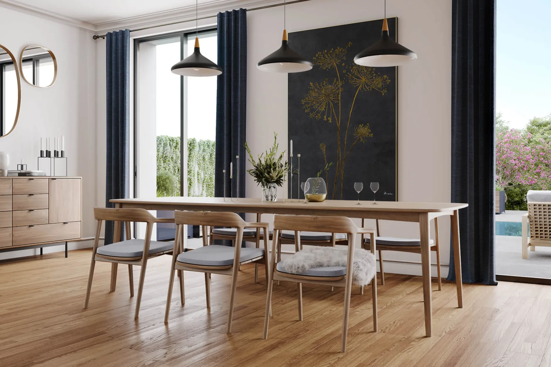 XXL Öl Gemälde 'Fall Dandelion' | Handgemaltes Unikat
