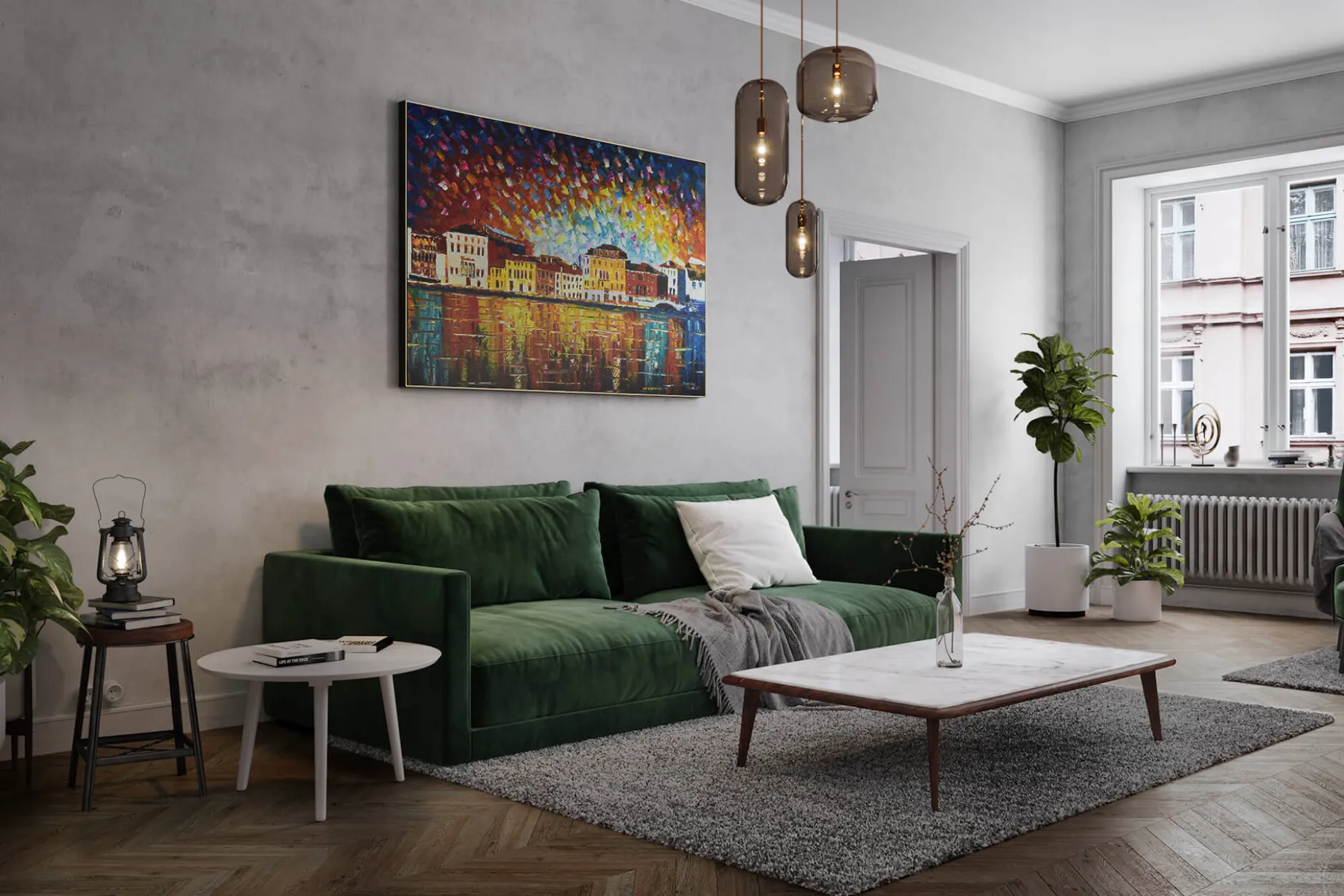 XXL Öl Gemälde 'Fantasy Sky' | Handgemaltes Unikat
