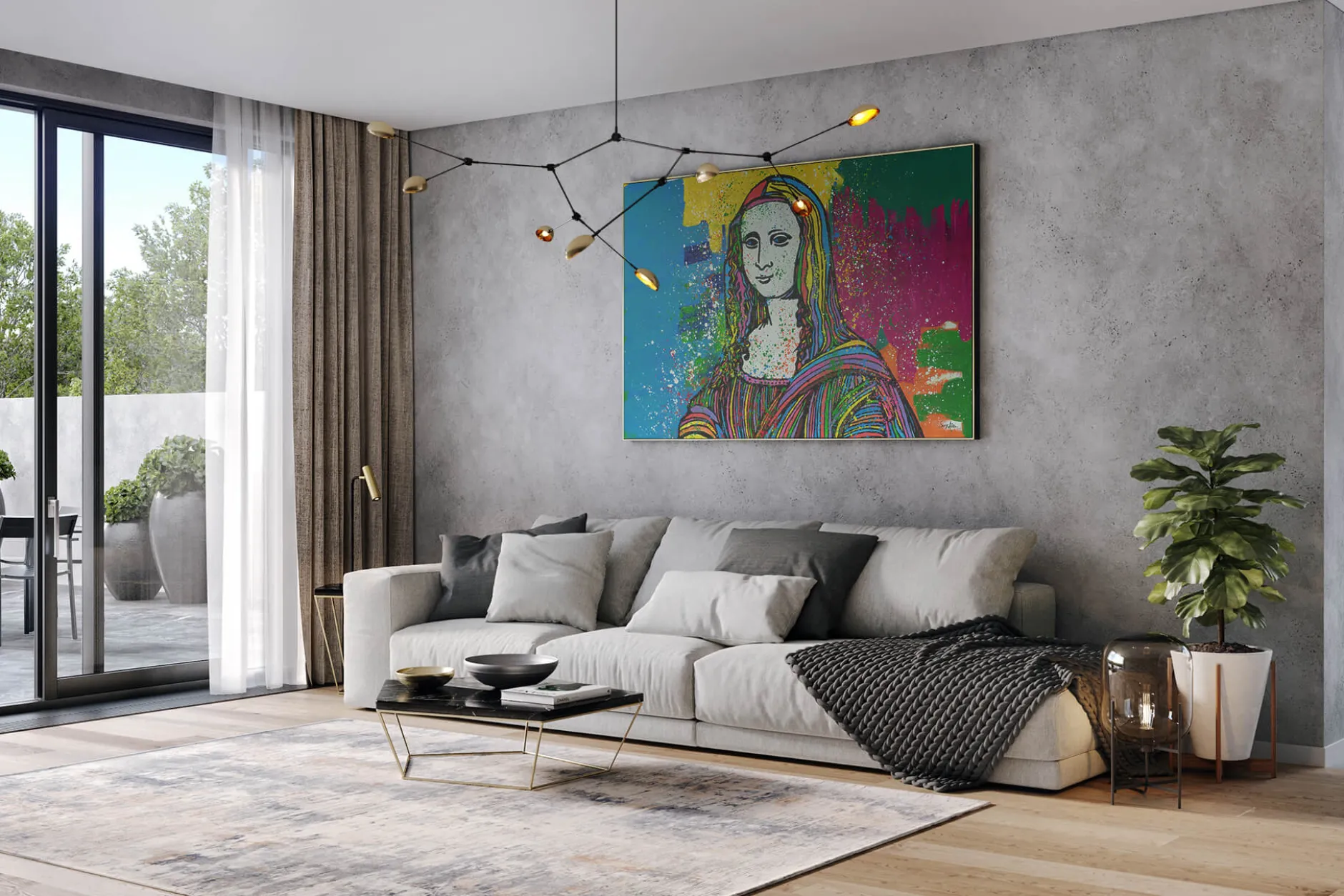 XXL Öl Gemälde 'Farben der Mona Lisa' | Handgemaltes Unikat