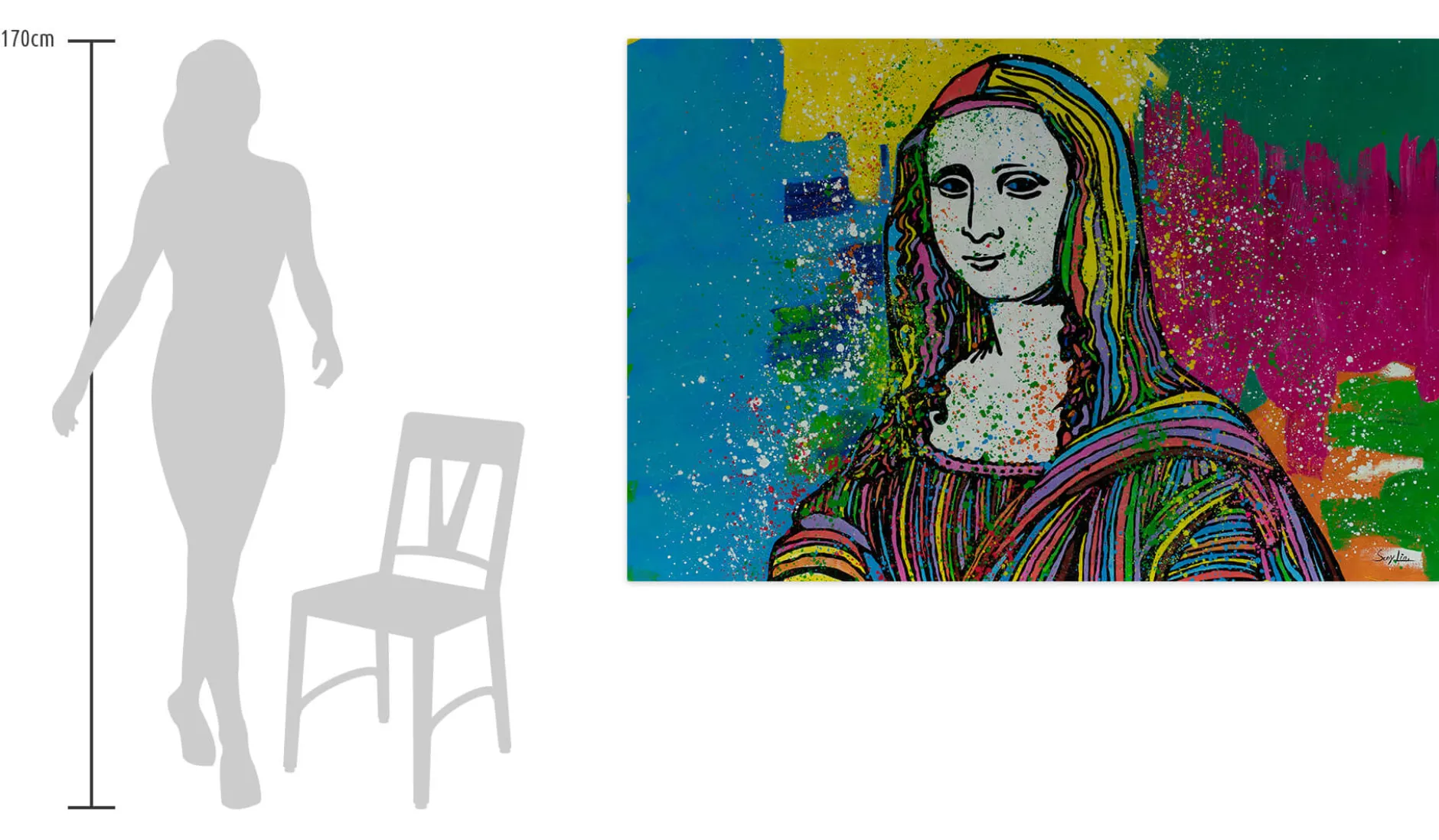 XXL Öl Gemälde 'Farben der Mona Lisa' | Handgemaltes Unikat