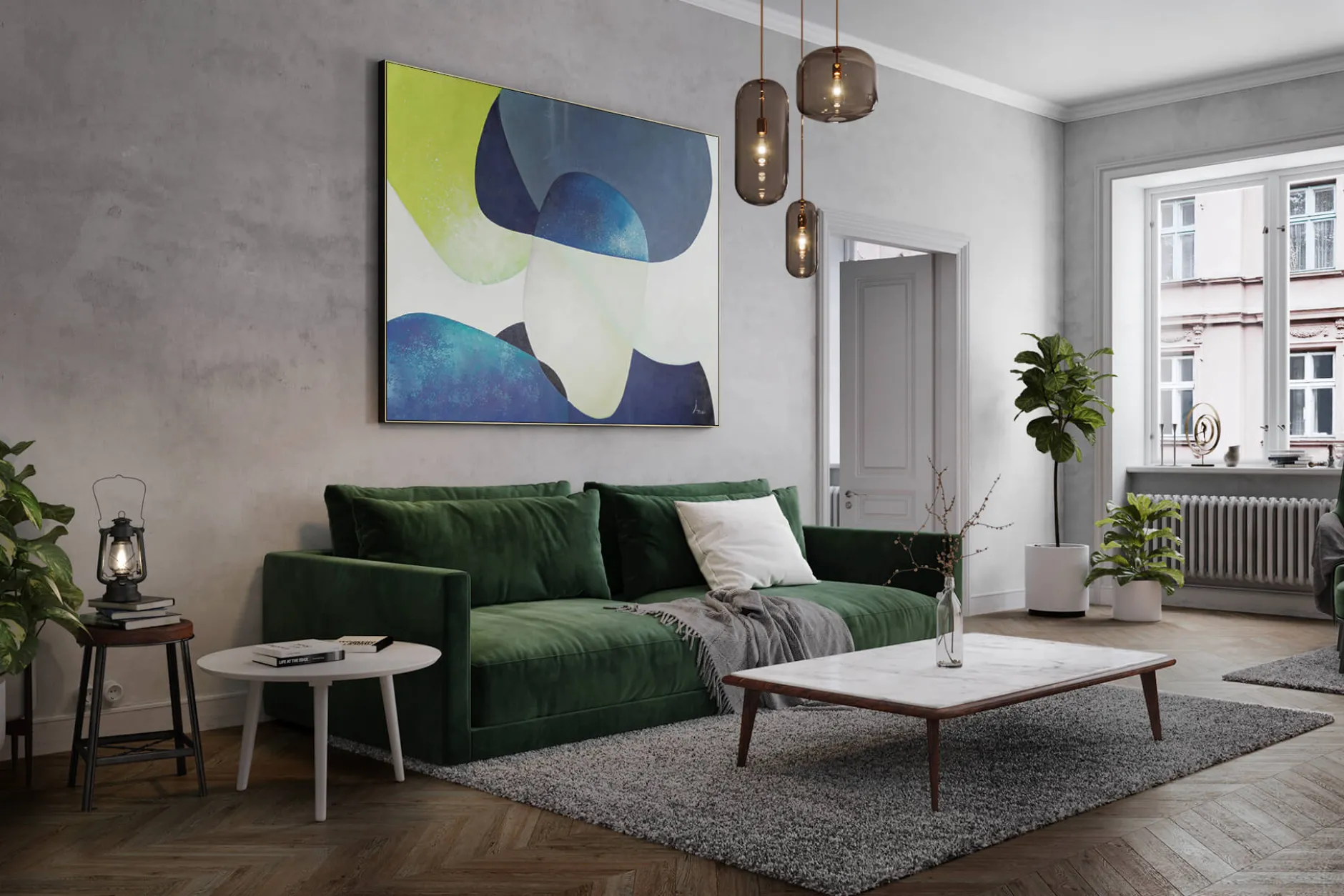 XXL Öl Gemälde 'Farbenfroher Ursprung' | Handgemaltes Unikat