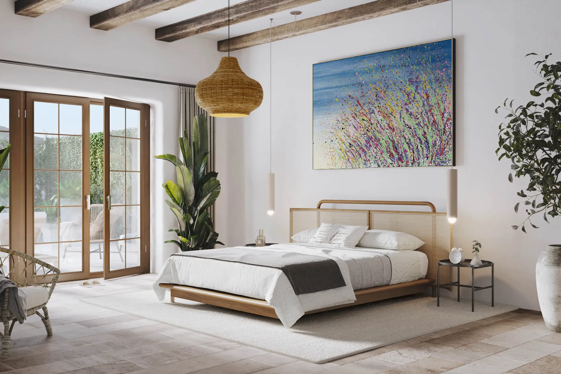 XXL Öl Gemälde 'Farbenspiel der Blumen' | Handgemaltes Unikat