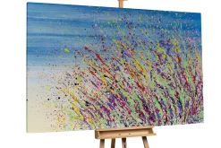 XXL Öl Gemälde 'Farbenspiel der Blumen' | Handgemaltes Unikat