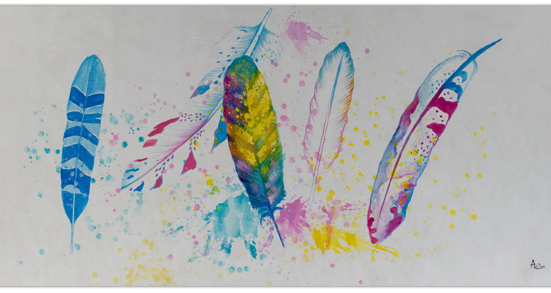 XXL Öl Gemälde 'Feather`s Tenderness' | Handgemaltes Unikat