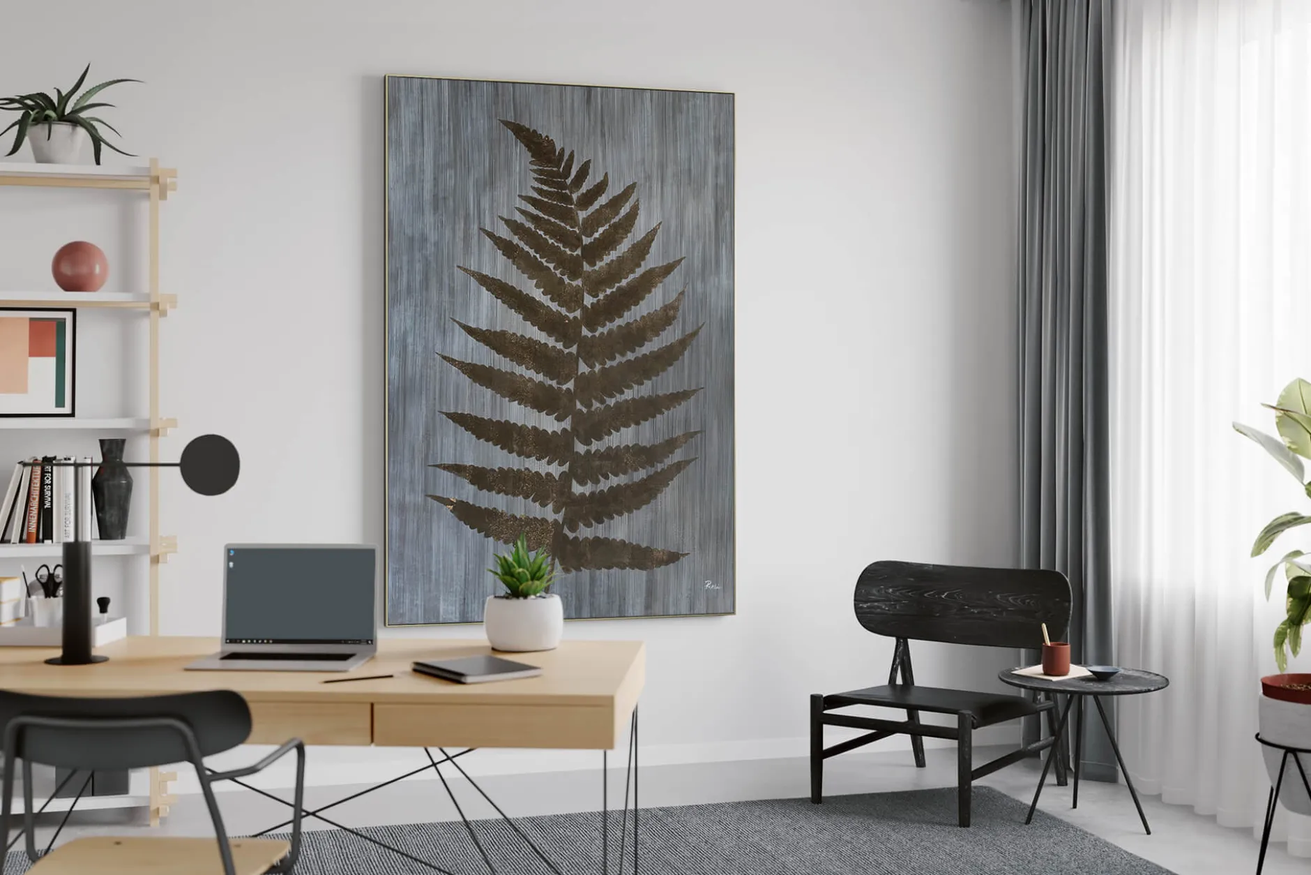 XXL Öl Gemälde 'Fern Herbarium' | Handgemaltes Unikat