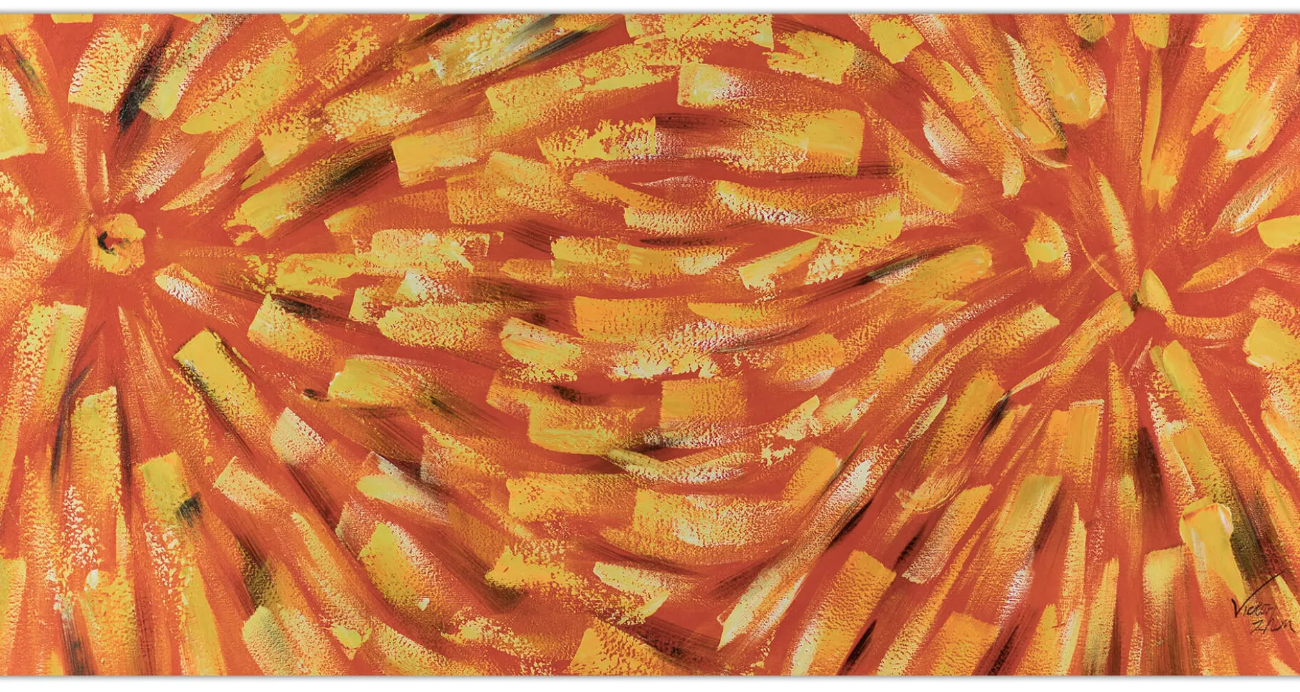 XXL Öl Gemälde 'Feuer-Lilien' | Handgemaltes Unikat