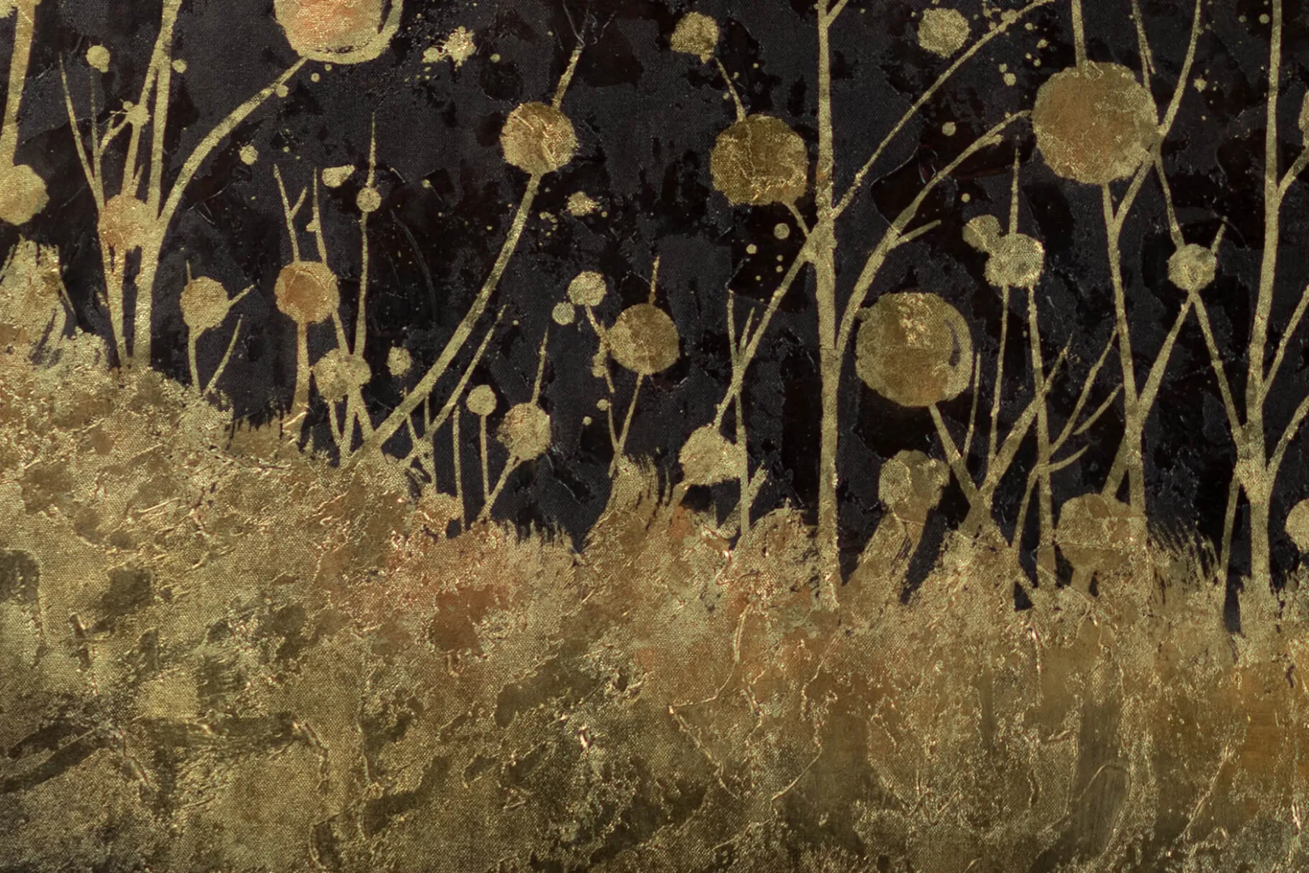 XXL Öl Gemälde 'Field of Golden Wishes' | Handgemaltes Unikat