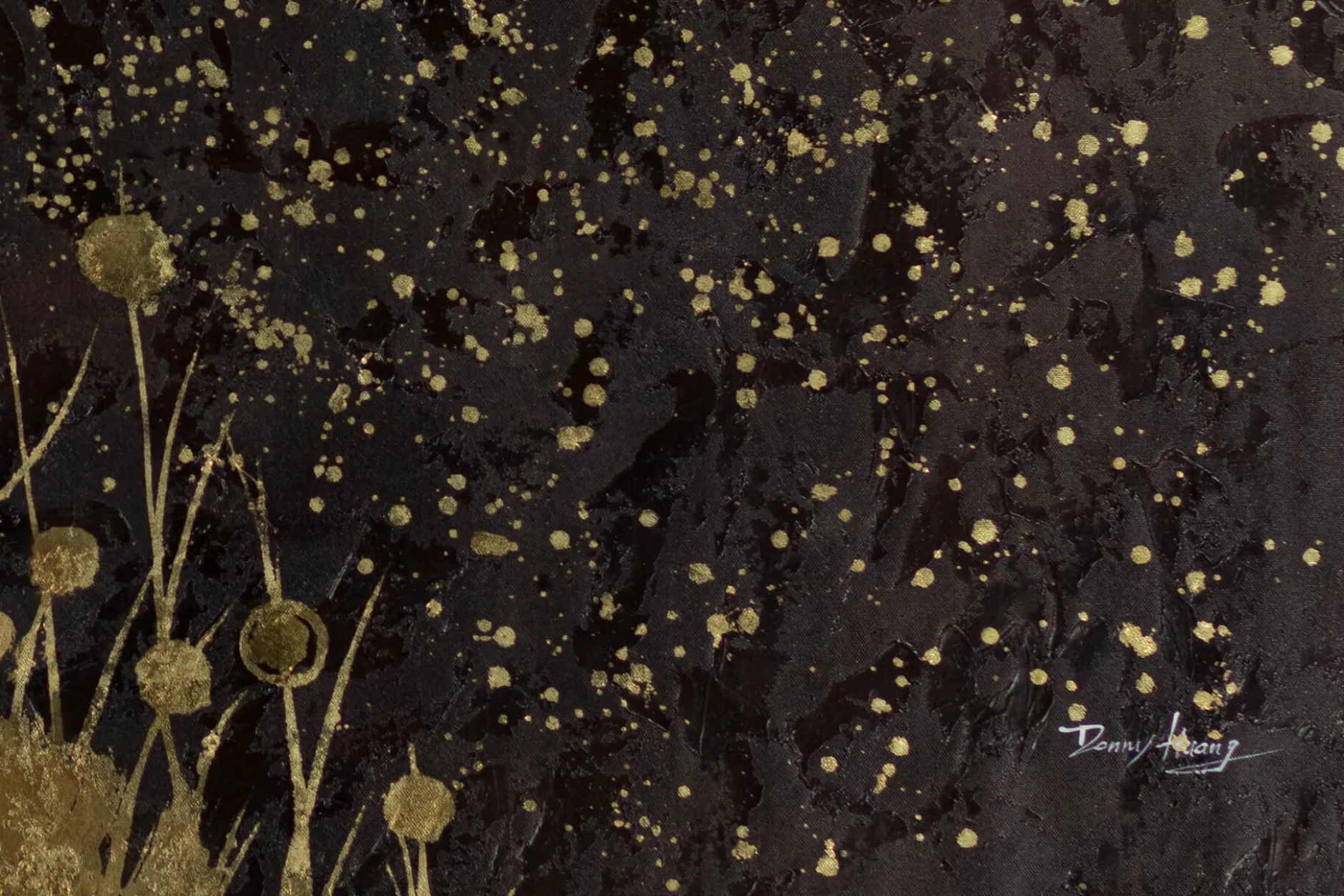 XXL Öl Gemälde 'Field of Golden Wishes' | Handgemaltes Unikat