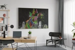XXL Öl Gemälde 'Fierce Giraffe' | Handgemaltes Unikat