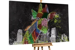 XXL Öl Gemälde 'Fierce Giraffe' | Handgemaltes Unikat