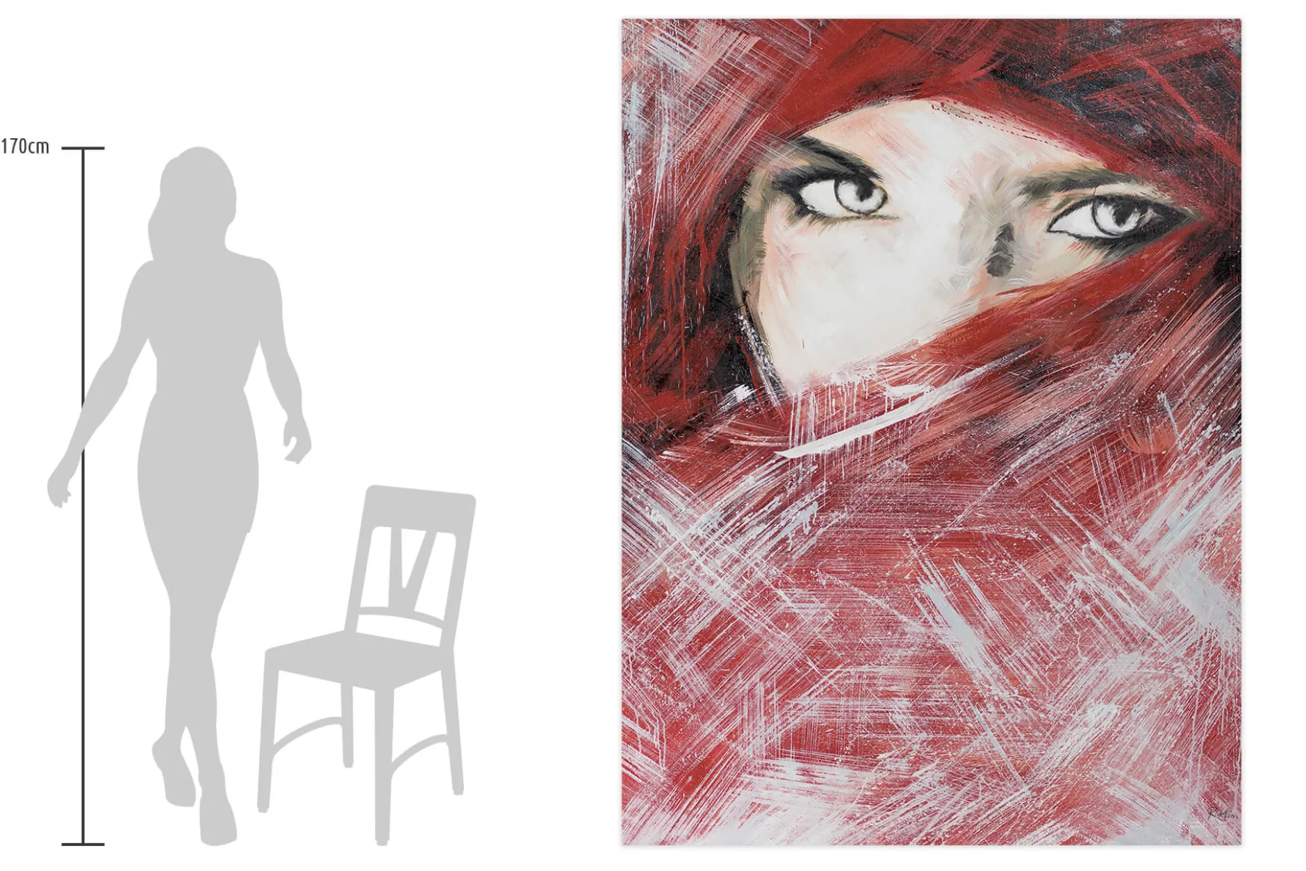 XXL Öl Gemälde 'Fiery Woman' | Handgemaltes Unikat
