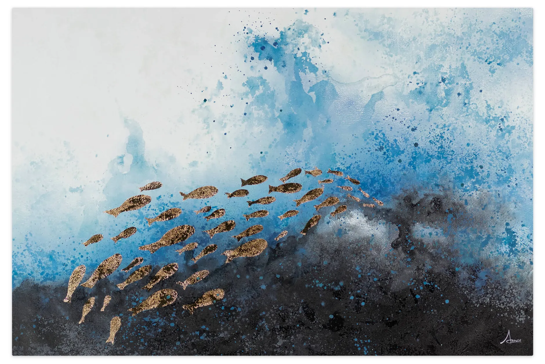 XXL Öl Gemälde 'Fish's Magic' | Handgemaltes Unikat