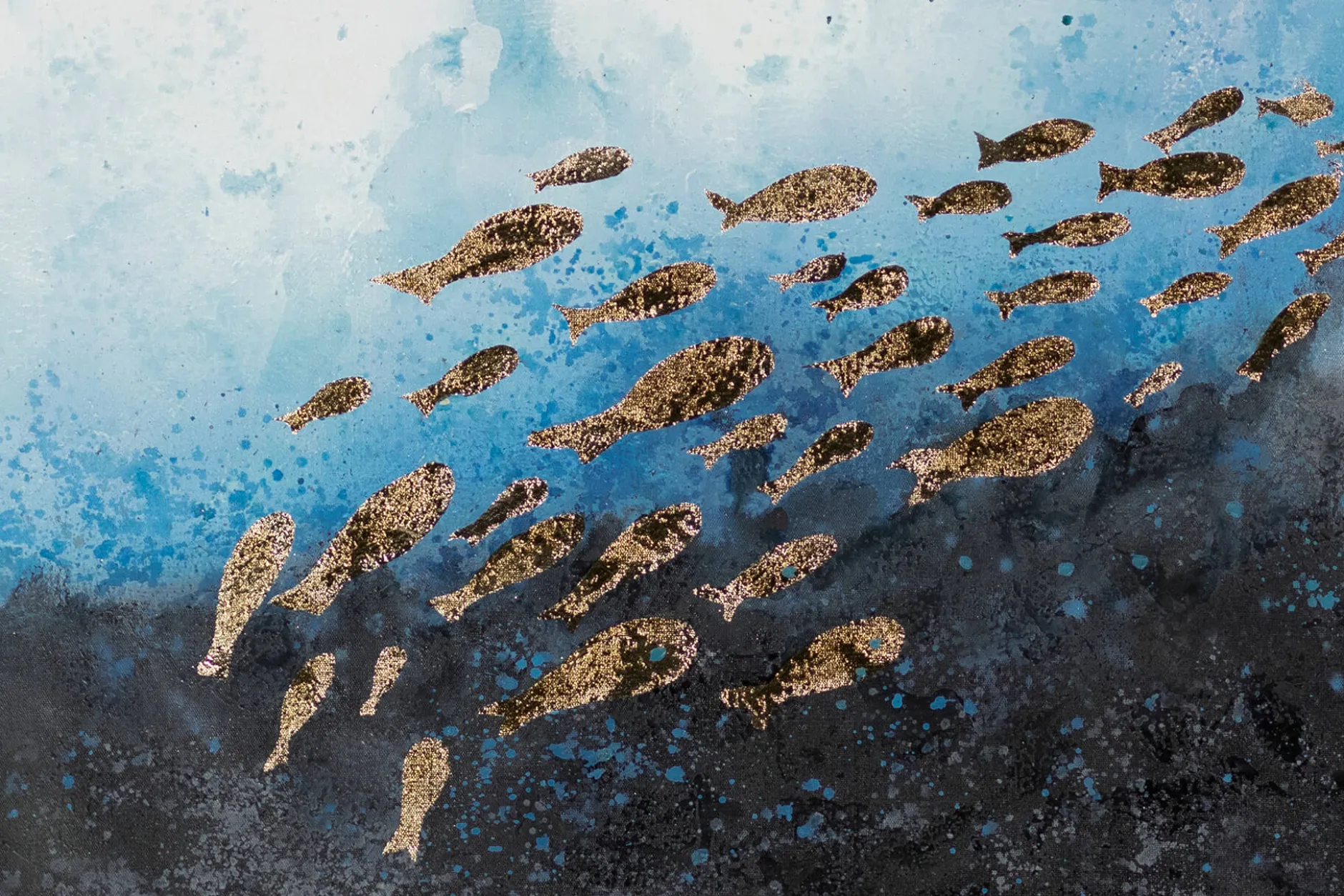XXL Öl Gemälde 'Fish's Magic' | Handgemaltes Unikat