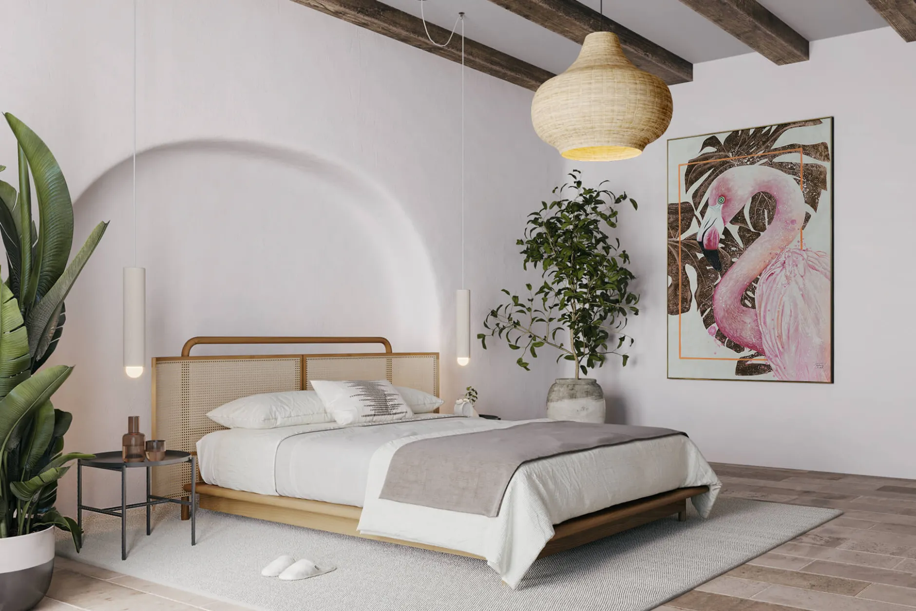 XXL Öl Gemälde 'Flamingo Fantasy' | Handgemaltes Unikat