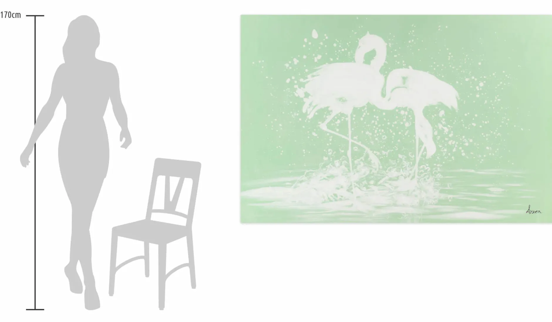 XXL Öl Gemälde 'Flamingofreundschaft' | Handgemaltes Unikat