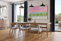 XXL Öl Gemälde 'Flamingo Sky' | Handgemaltes Unikat