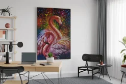 XXL Öl Gemälde 'Flamingo Symphony' | Handgemaltes Unikat
