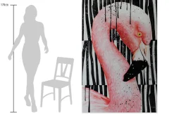 XXL Öl Gemälde 'Flamingo Tale' | Handgemaltes Unikat