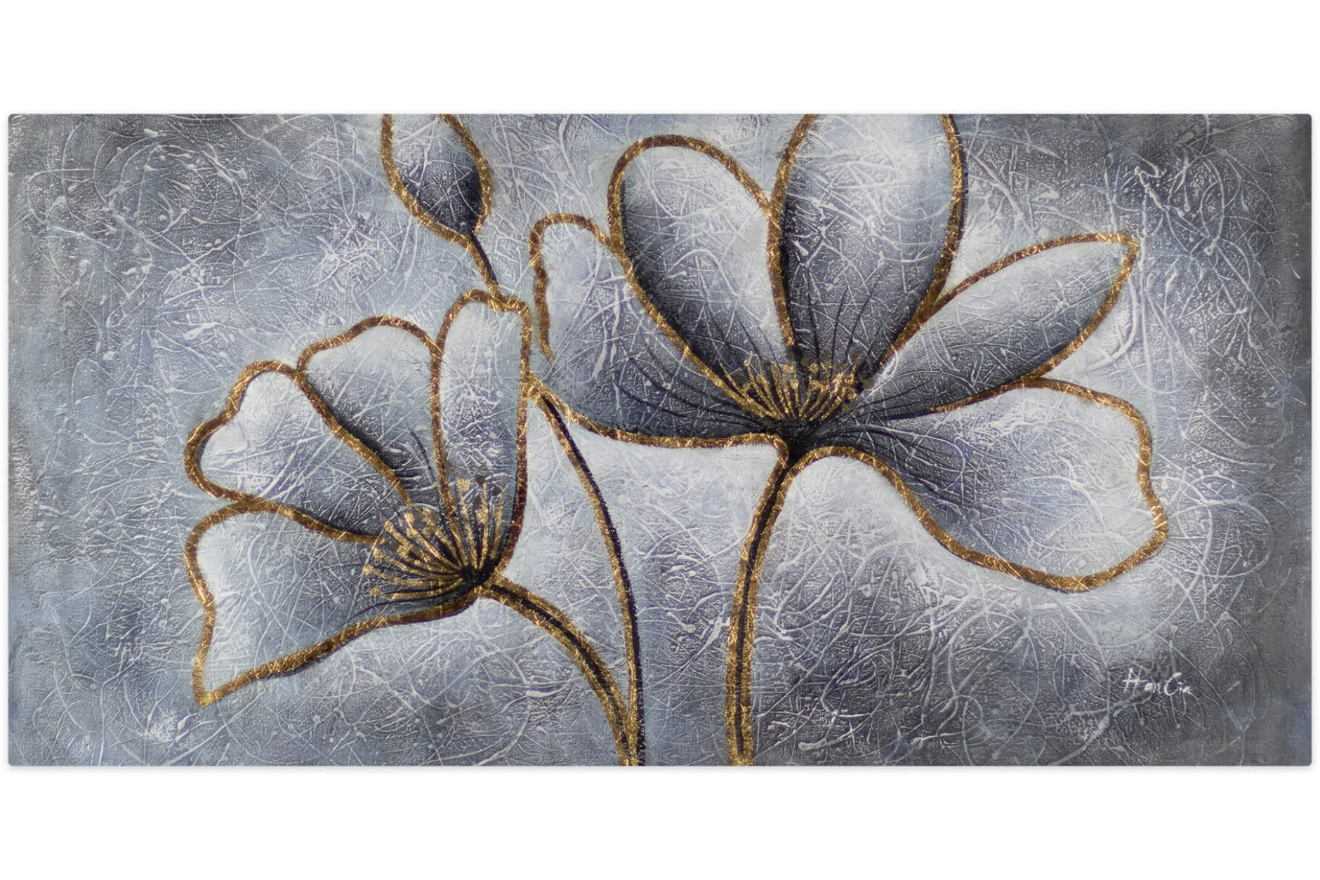 XXL Öl Gemälde 'Fleur d'Or' | Handgemaltes Unikat