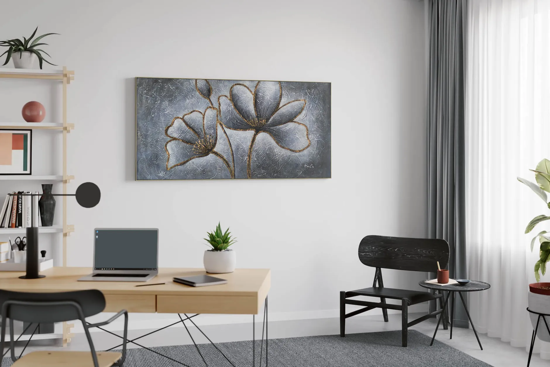 XXL Öl Gemälde 'Fleur d'Or' | Handgemaltes Unikat