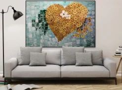 XXL Öl Gemälde 'Floating Heart' | Handgemaltes Unikat