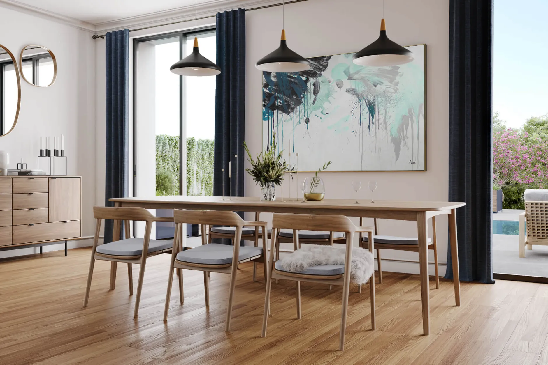 XXL Öl Gemälde 'Floral Aquarelle' | Handgemaltes Unikat
