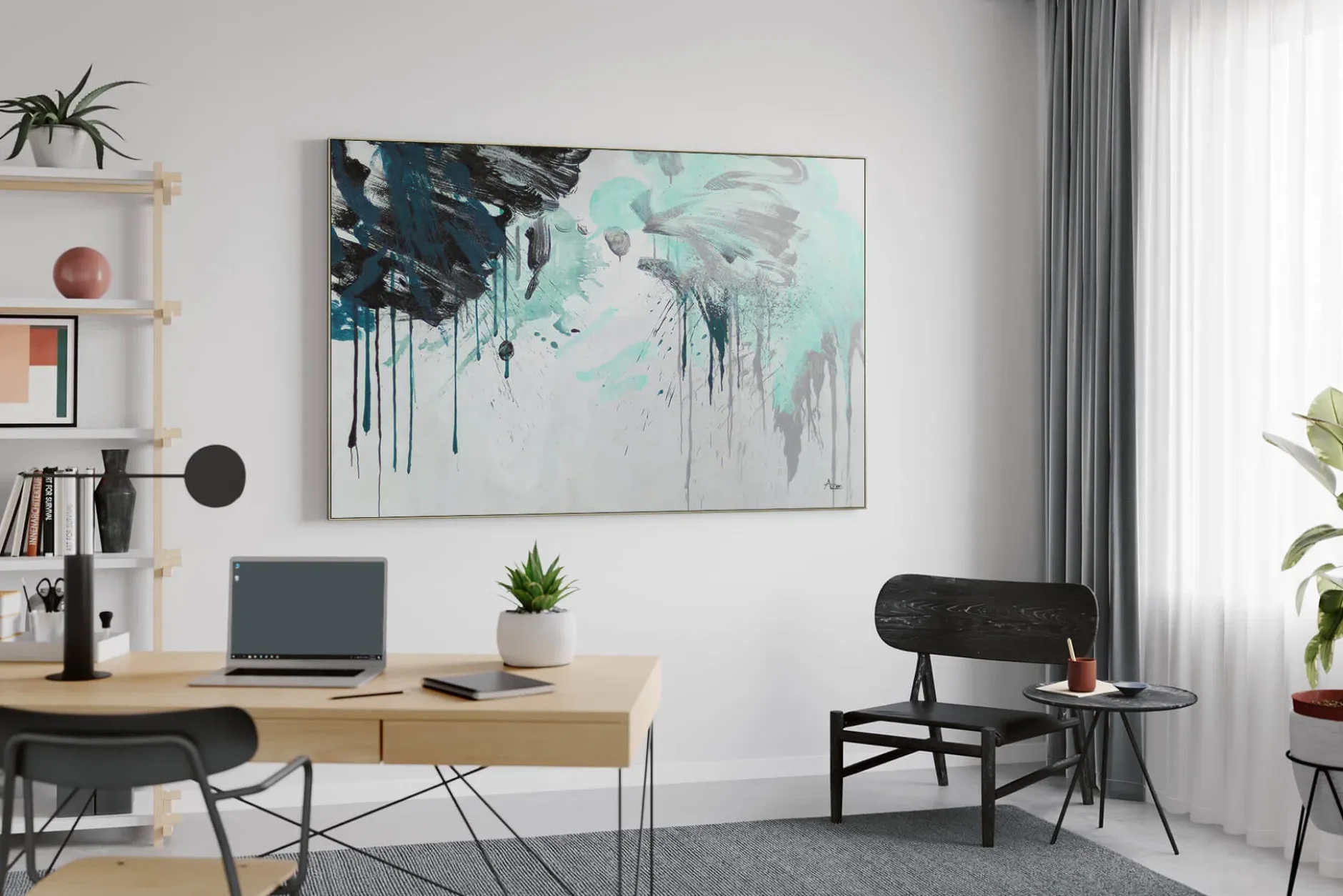 XXL Öl Gemälde 'Floral Aquarelle' | Handgemaltes Unikat
