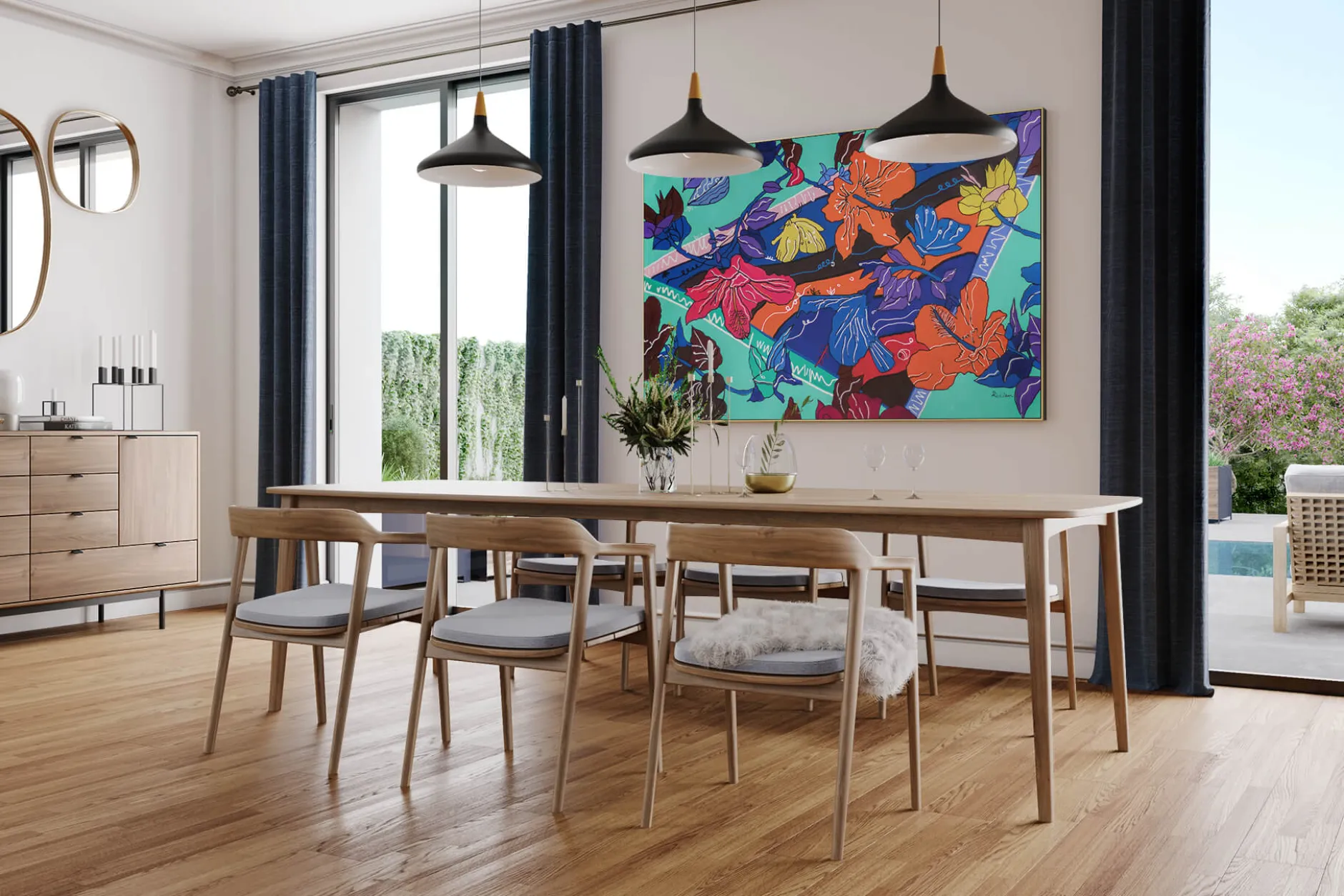 XXL Öl Gemälde 'Floral Radiance' | Handgemaltes Unikat