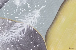 XXL Öl Gemälde 'Flowy Feathers' | Handgemaltes Unikat