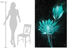 XXL Öl Gemälde 'Fluorescent Bloom' | Handgemaltes Unikat