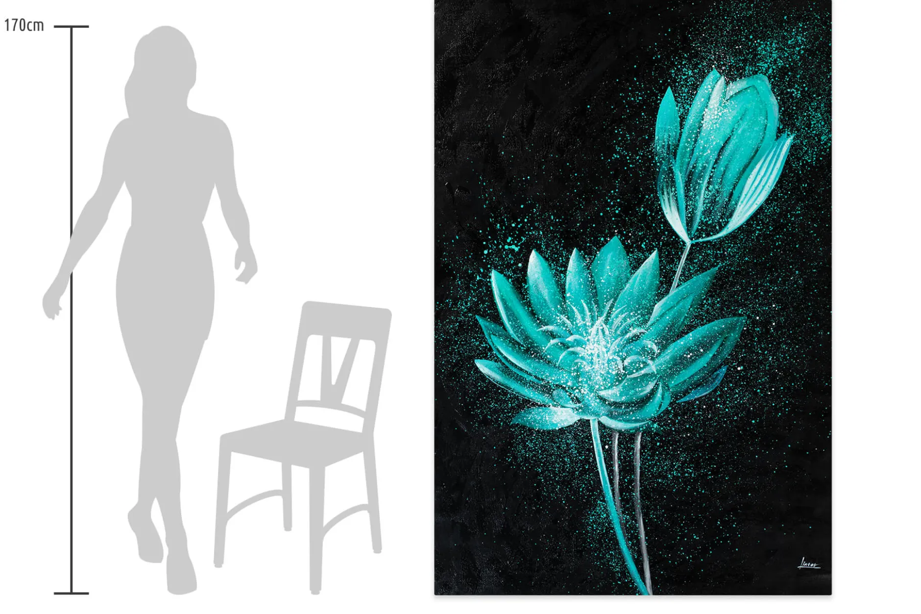 XXL Öl Gemälde 'Fluorescent Bloom' | Handgemaltes Unikat
