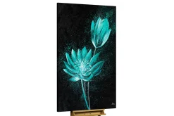 XXL Öl Gemälde 'Fluorescent Bloom' | Handgemaltes Unikat