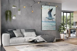 XXL Öl Gemälde 'Flying Seagull' | Handgemaltes Unikat