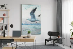 XXL Öl Gemälde 'Flying Seagull' | Handgemaltes Unikat