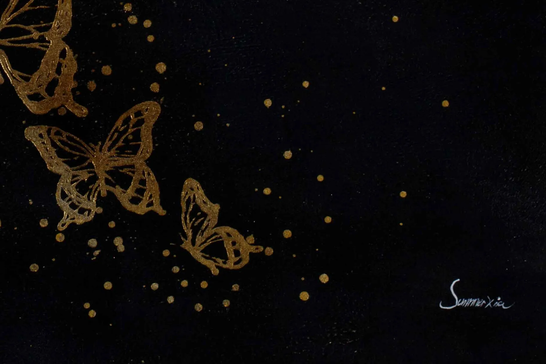 XXL Öl Gemälde 'Follow the Butterflies' | Handgemaltes Unikat