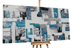 XXL Öl Gemälde 'Formation in Turquoise' | Handgemaltes Unikat