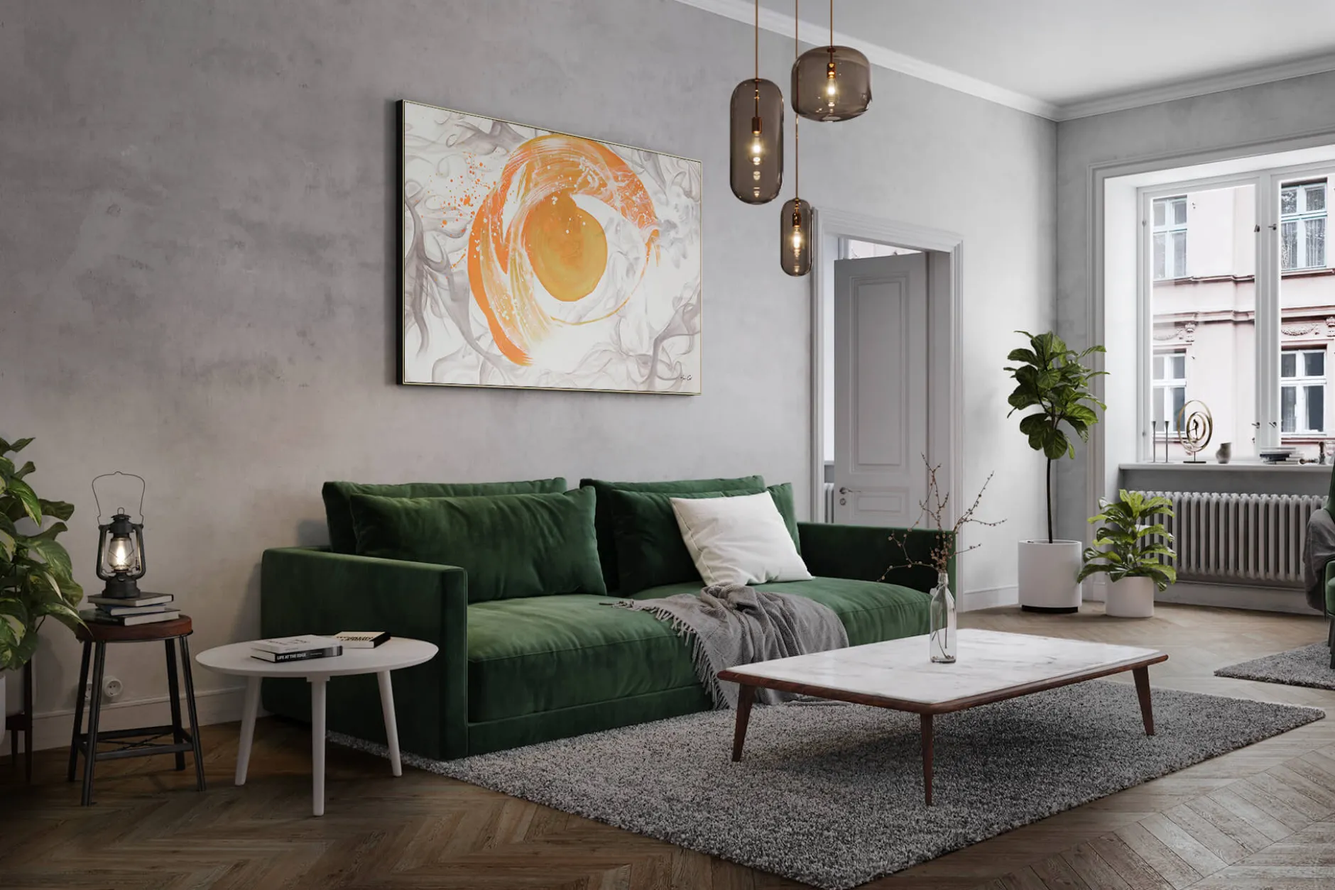 XXL Öl Gemälde 'Formen im Nebel' | Handgemaltes Unikat