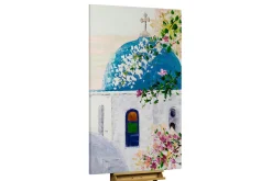 XXL Öl Gemälde 'Frühling in Santorini' | Handgemaltes Unikat