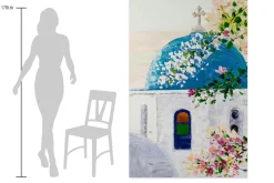 XXL Öl Gemälde 'Frühling in Santorini' | Handgemaltes Unikat