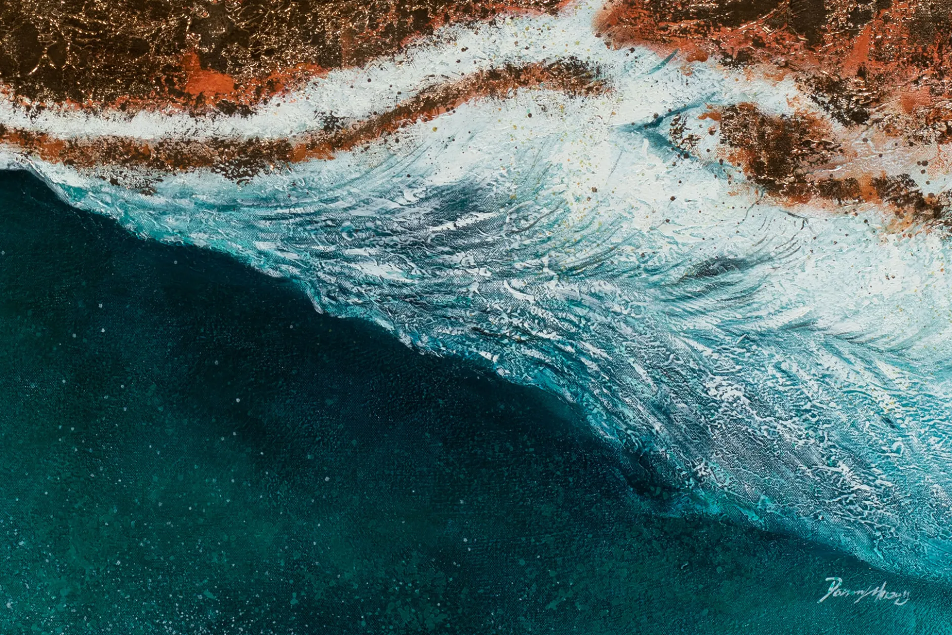 XXL Öl Gemälde 'From High Above' | Handgemaltes Unikat