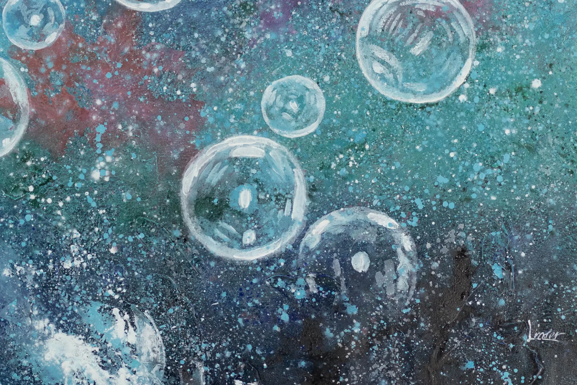 XXL Öl Gemälde 'Funkelnde Galaxie' | Handgemaltes Unikat