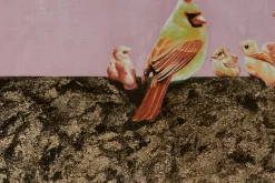 XXL Öl Gemälde 'Funny Parakeet Family' | Handgemaltes Unikat