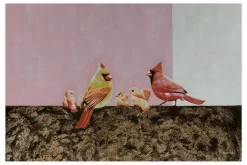XXL Öl Gemälde 'Funny Parakeet Family' | Handgemaltes Unikat