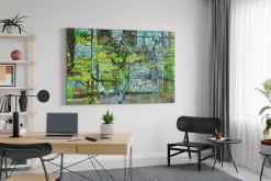 XXL Öl Gemälde 'Fuzzy Green' | Handgemaltes Unikat