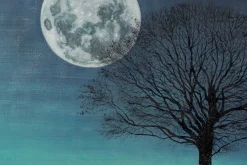 XXL Öl Gemälde 'Geheimer Vollmond' | Handgemaltes Unikat