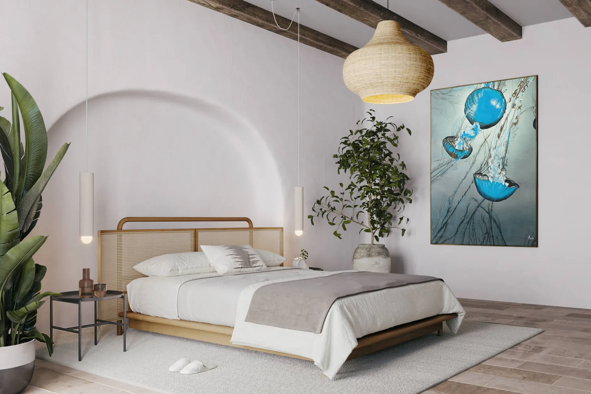 XXL Öl Gemälde 'Geheimnis der Quallen' | Handgemaltes Unikat