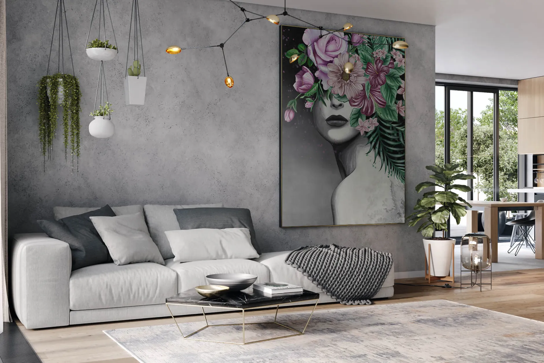 XXL Öl Gemälde 'Geheimnisvolles Antlitz' | Handgemaltes Unikat